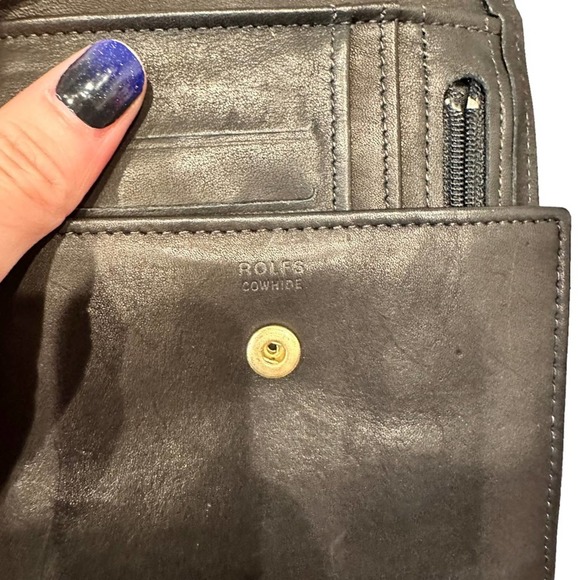 Rolfs Wallet Mens Cowhide Leather Billfold Classic Smooth Black - Picture 4 of 7